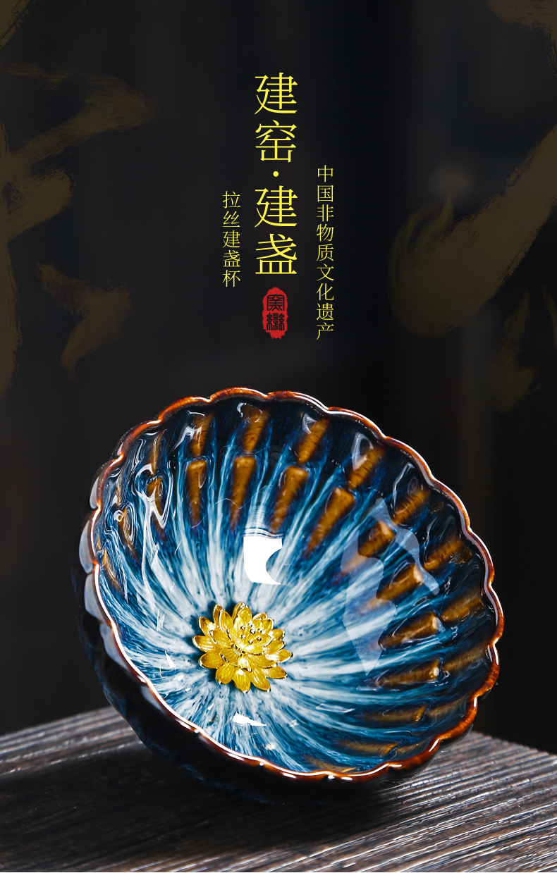 Build light ceramic cups tea master cup sample tea cup single cup with silver, silver whitebait cup bowl up CPU marigold