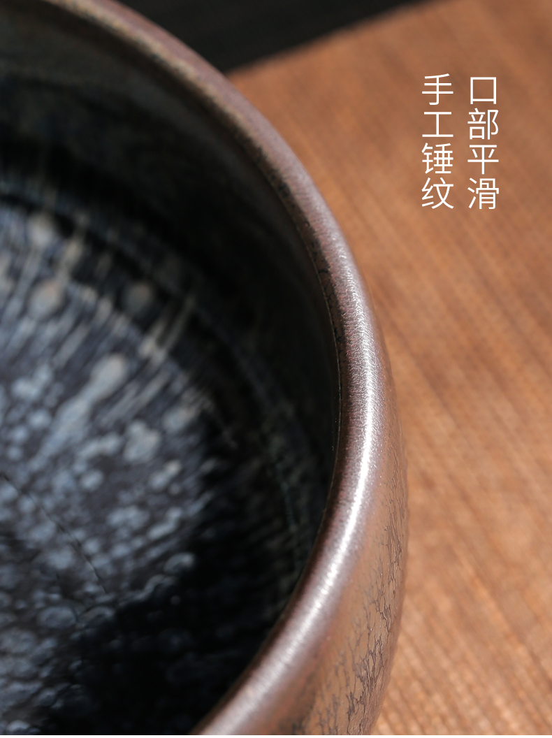 Jingdezhen obsidian become tea built large ceramic bath light silver bowl kung fu accessories cup red glaze, wash bath