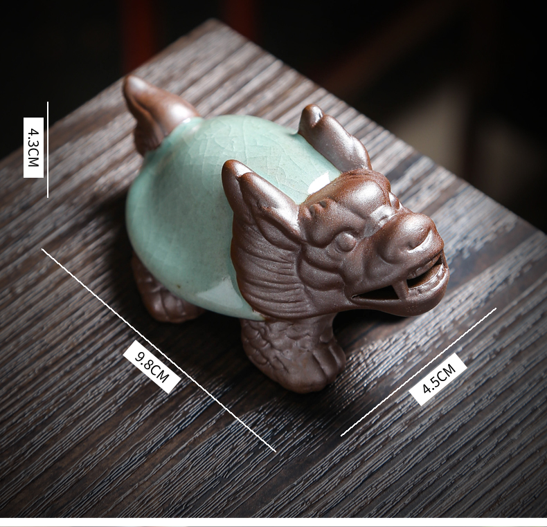Elder brother up with ceramic turtle office tea pet furnishing articles can raise hand to play kung fu tea tea art of spare parts