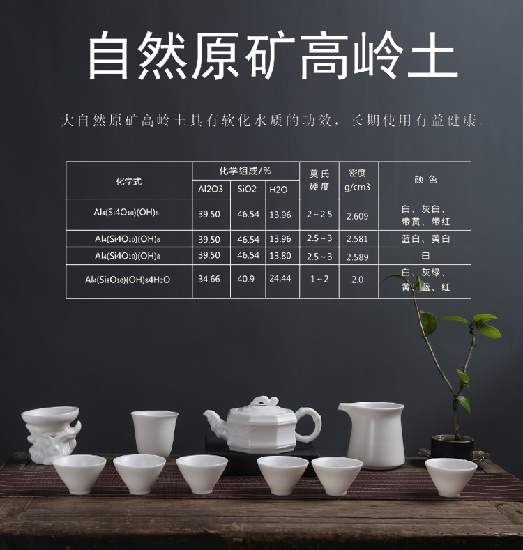 Lin Xiaowei dehua suet white porcelain contracted Chinese kung fu tea set home tea pot lid bowl of a complete set of tea cups