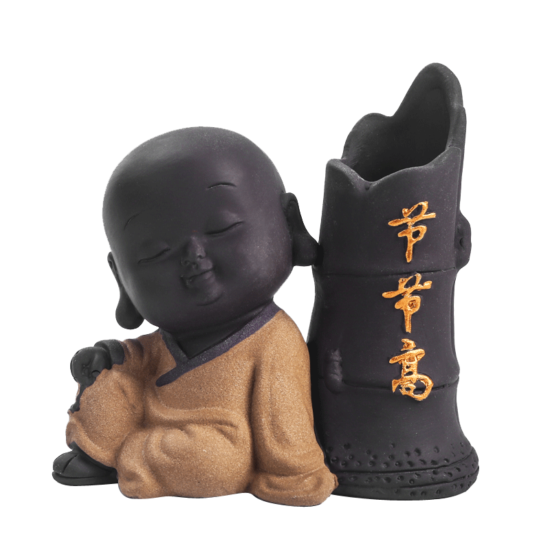 Lovely purple sand tea pet decorative vase mini can keep the young monk furnishing articles tea boutique floret hydroponic flower