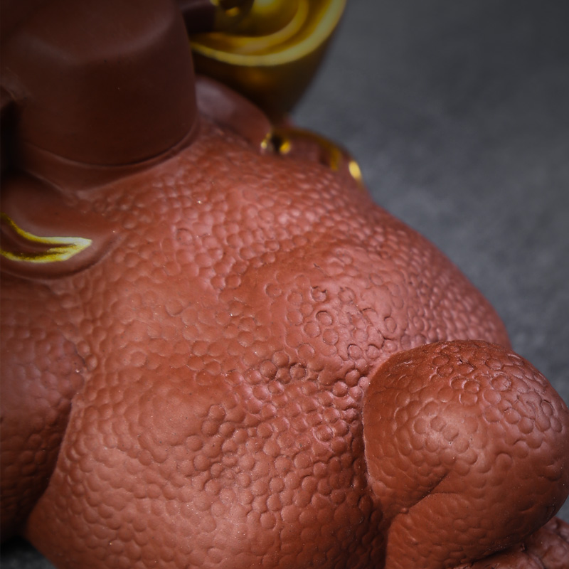 Purple sand tea pet furnishing articles can raise spittor kung fu tea accessories paint toad plutus play tea tea tea taking