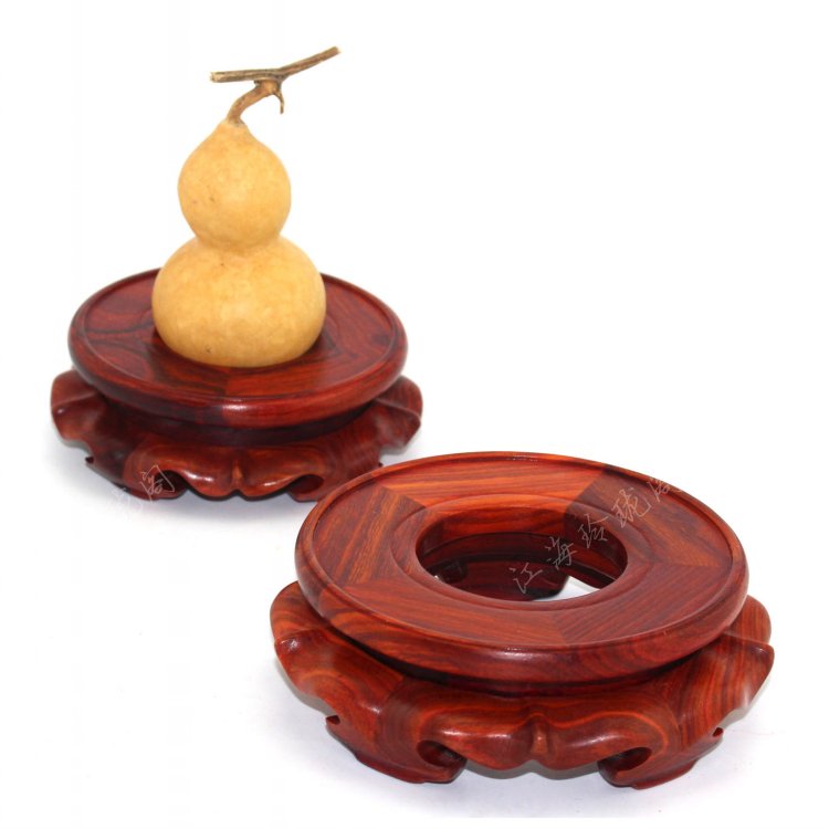 Mahogany round base, stone urn frame vase bonsai ceramic bottle gourd crystal ball real mywood furnishing articles