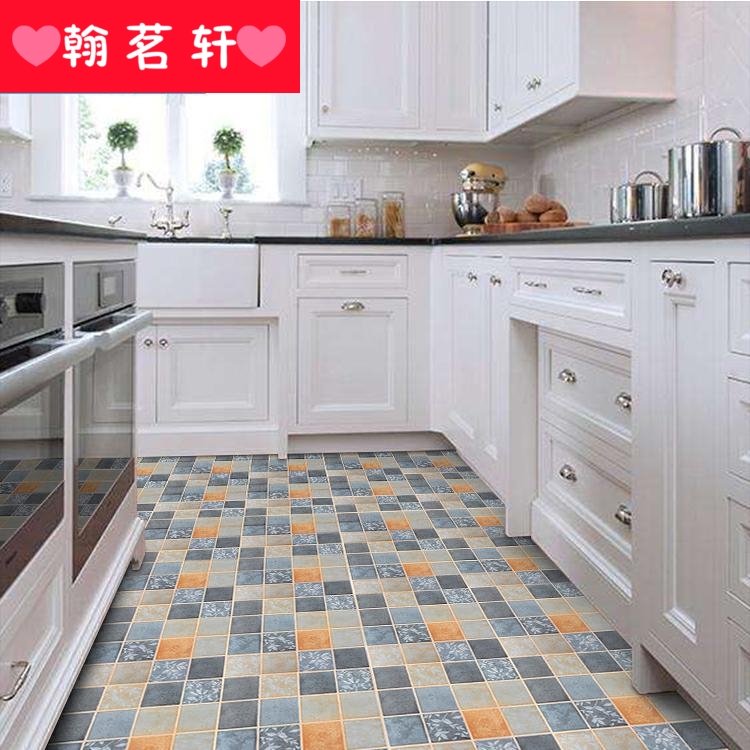 Kitchen floor stickers waterproof and oil from sticks ceramic tile ground floor tile renovation web celebrity antiskid stick Nordic ins wind