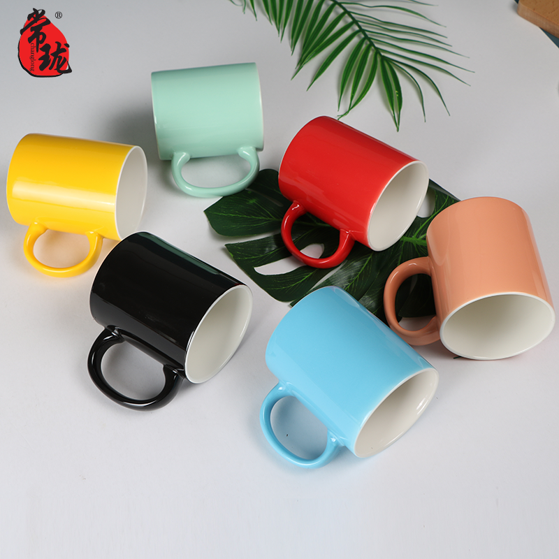 Mark cup custom promotional gifts with cover ceramic coffee cup white glass can be made engraving LOGO