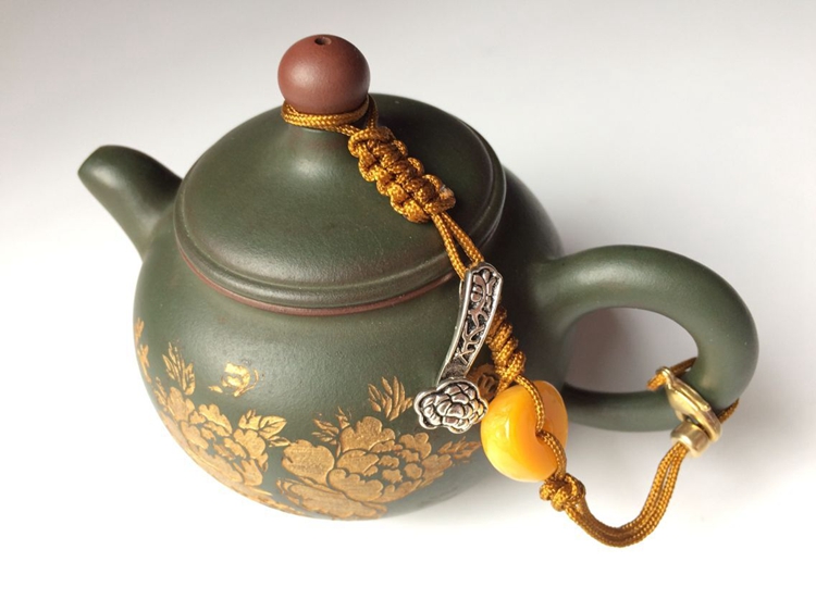 Double gourd ladle lid lashing kung fu tea cup with lid cord rope are it lashing the teapot lid cup