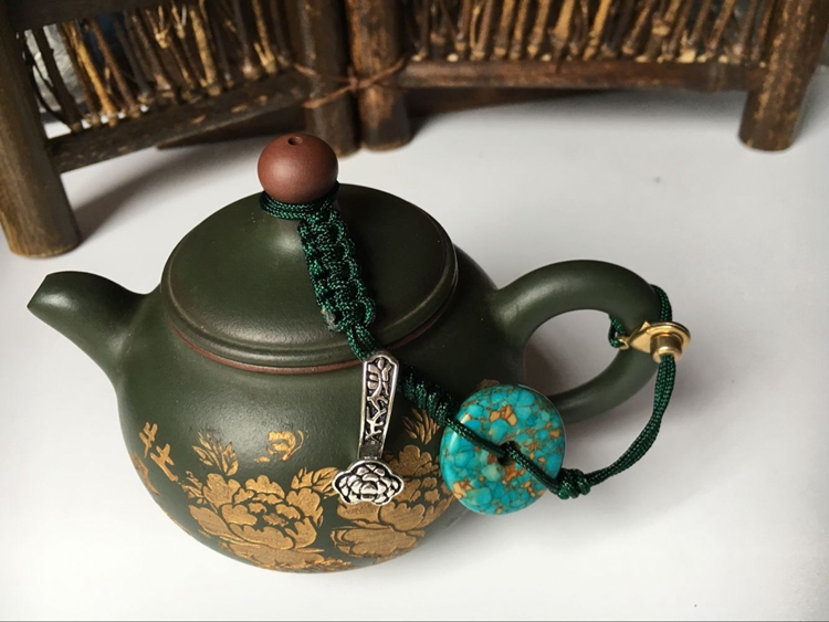 Double gourd ladle lid lashing kung fu tea cup with lid cord rope are it lashing the teapot lid cup