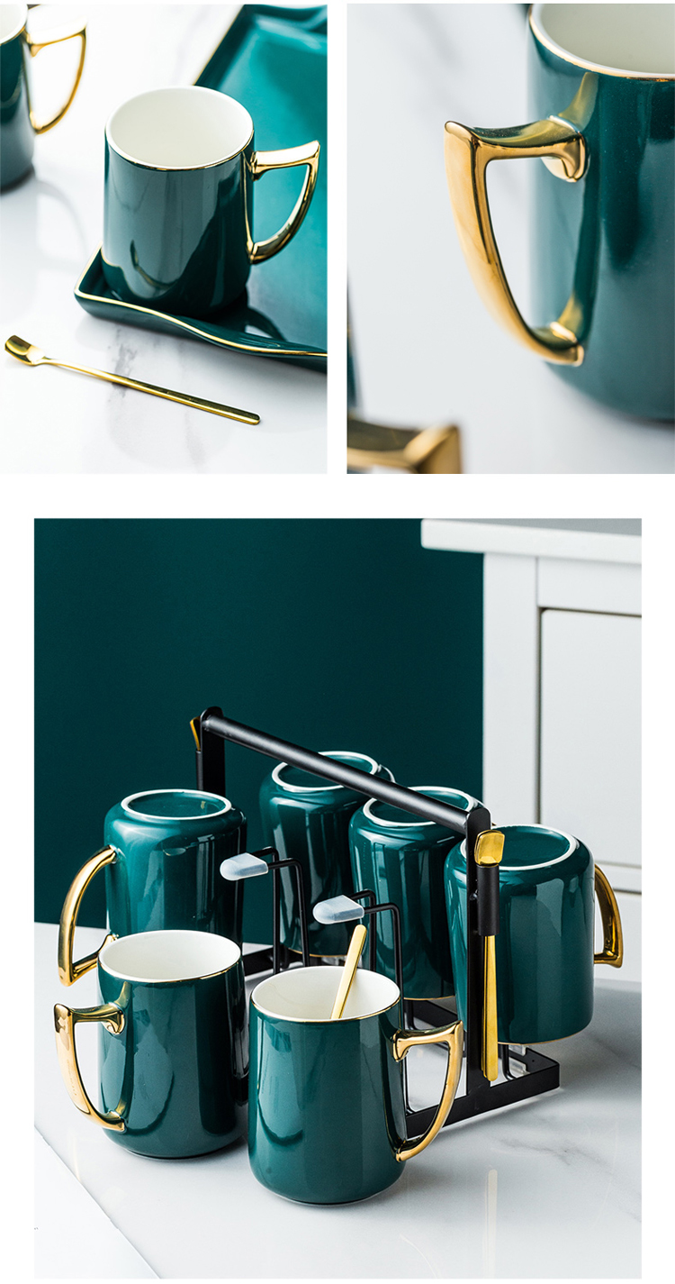 Nordic mugs suit luxurious ceramic up phnom penh couples for a cup of milk cup large capacity malachite green office cup