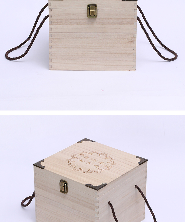 Pu 'er tea tray box solid wood tea accessories single gift box the tea box points tea general packaging tea cake box