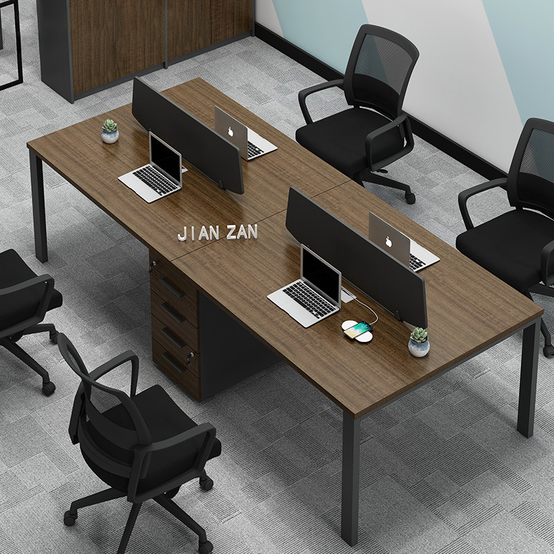 Desk simple and modern Staff desk chair combination 2 4 people office computer desk screen staff desk