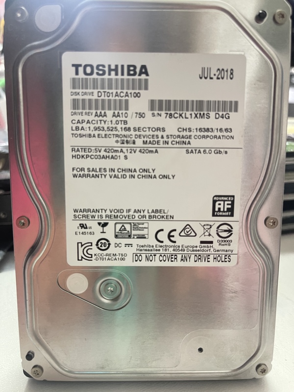 Toshiba Dt01Aca100 1t Desktop 3.5-Inch 7200 Rpm Sata3 Single-Disk Surveillance Desktop Hard Drive Toshiba Dt01Aca100 1t Desktop 3.5-Inch 7200 Rpm Sata3 Single-Disk Surveillance Desktop Hard Drive