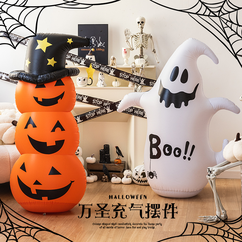 Halloween Pumpkin Ghost Inflatable Decoration Bar Party Props Funny Horror Event Kindergarten Decoration