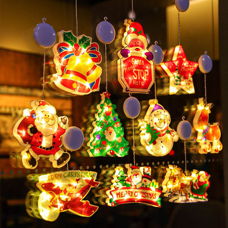 Christmas Decorations Scene Arrangement Seniors Suction Cups Lamp Hangings Window Sticker Pendant Pendant Christmas Tree Small Gift Ambience Light-Taobao