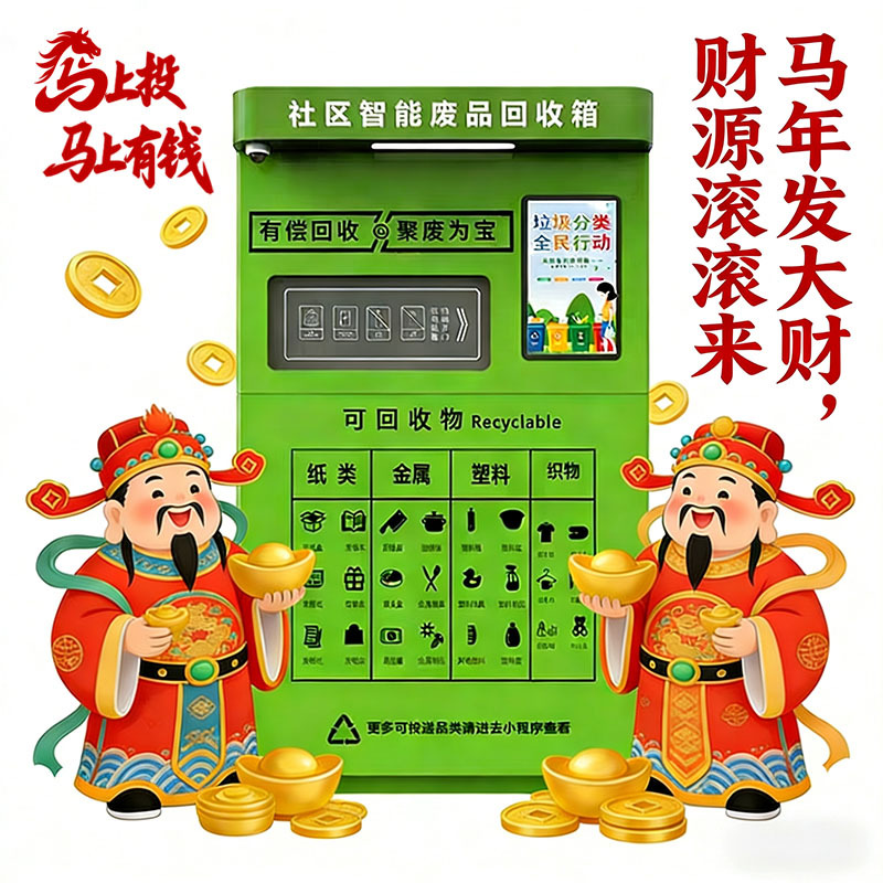 Community Smart Waste Recycling Bin Single-Entry Double-Entry Recycling Bin Smart Recycling Bin Cabinet Waste Recycling Bin