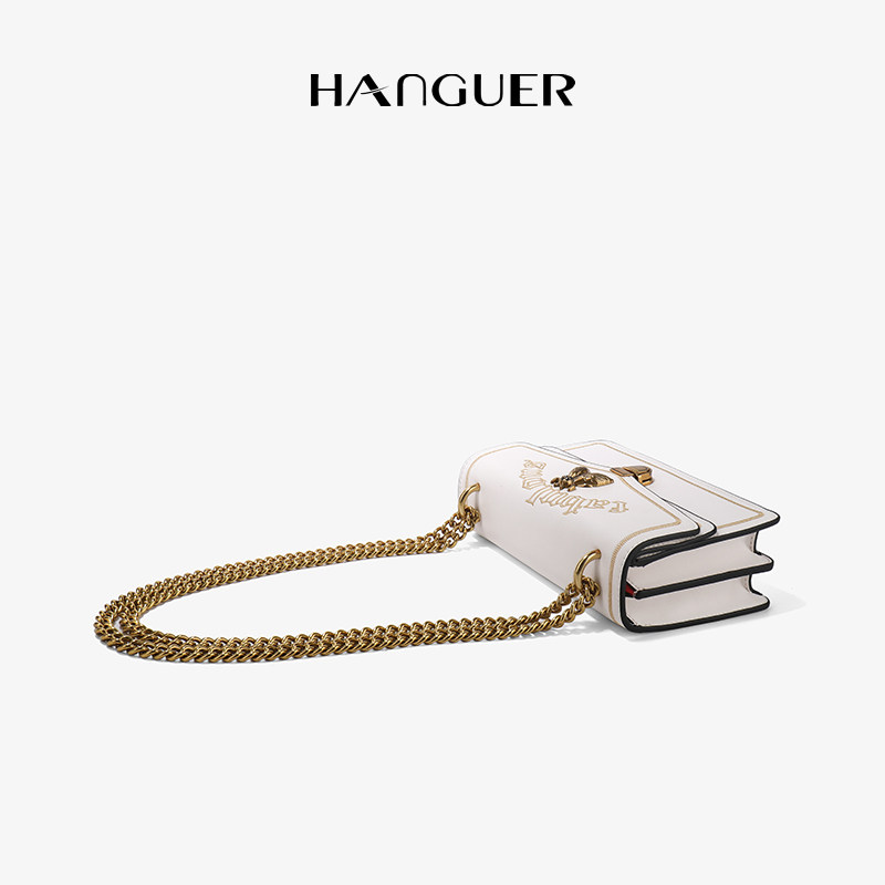 HANGUER&CK Yanzi bag white small square bag wrap woman 2022 new shake-up limited chain inclined satchel