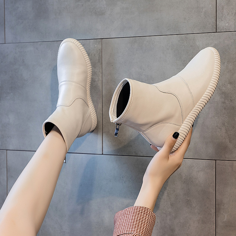 Martin boots winter velvet women's winter 2022 new short boots spring and autumn single boots ins trendy British style breathable leather