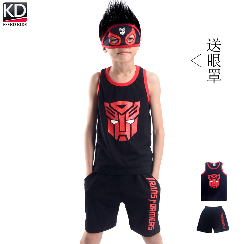 2020 New Summer Outfit Kids Superman Spider-Man Vest Set Altman Quần áo trẻ em mùa hè không tay Tide.