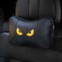 Cartoon car supplies leather neck pillow four-season car seat pillow car cute headrest pillow a pair