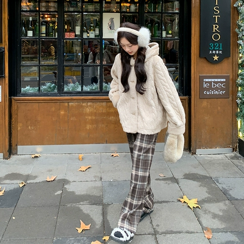 [Вентиляторы домашних животных дают скидку] Masxi Micro MM имитация норка бархатный мех сгущенный мех встроенный шерсть с капюшоном с капюшоном