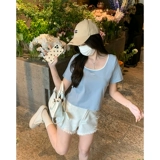 马西西 Весенняя короткая футболка для отдыха, размер, свободный крой