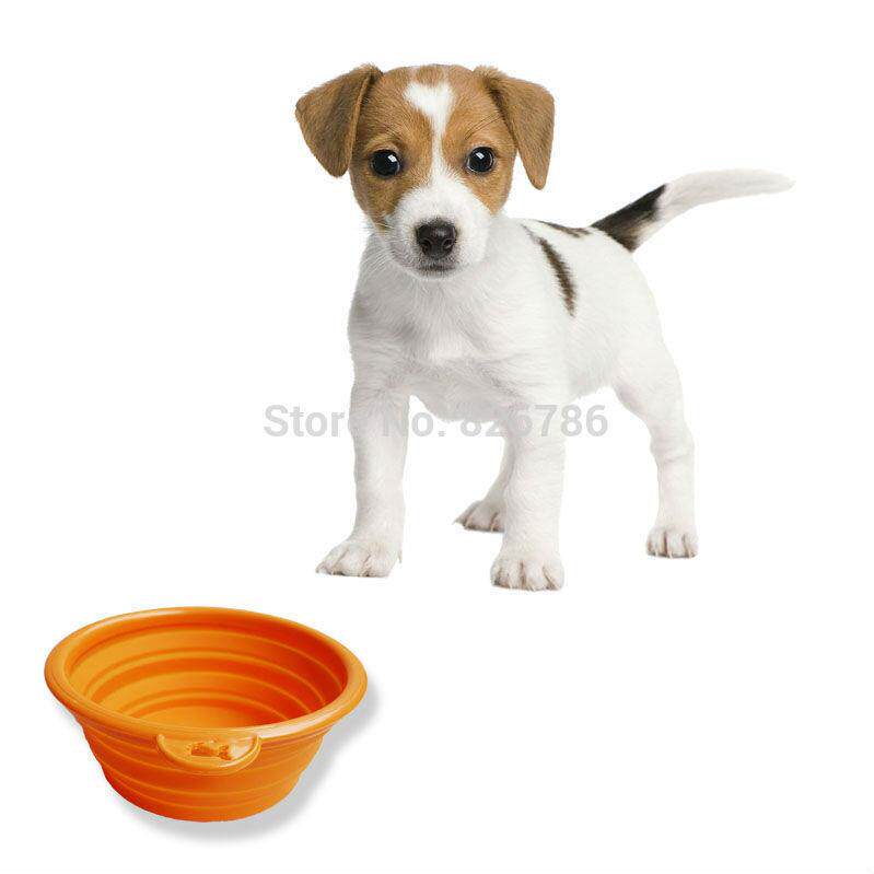 1pcs Foldable Portable Dog Bowl Cute Portable Silicone Colla