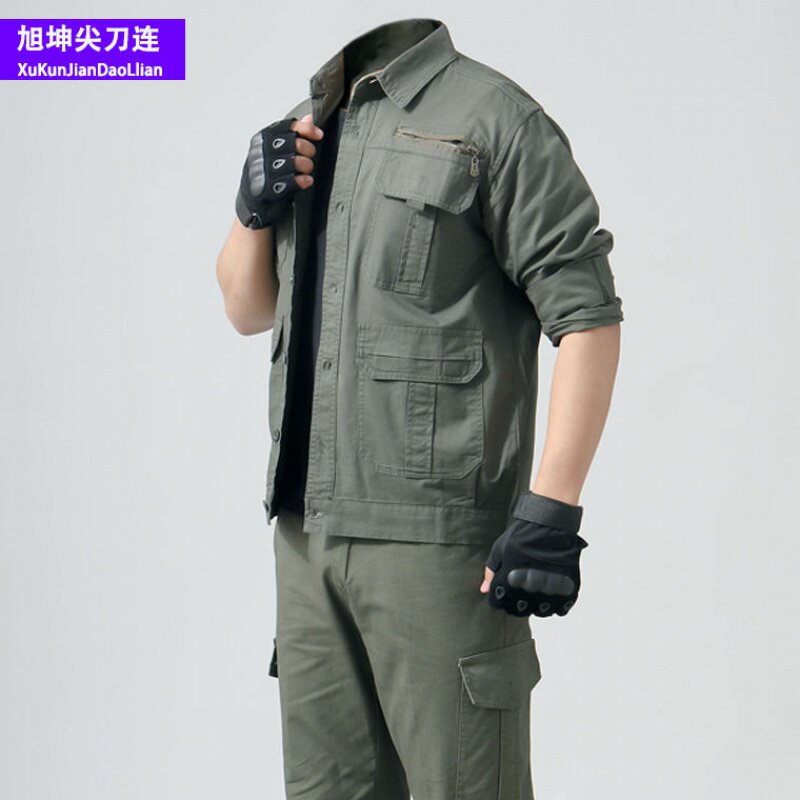 Factory direct sales thin cotton overalls suits anti-scalding men wear-resistant tooling shirts military uniforms labor protection clothing welding