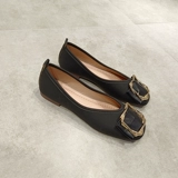 2024 Весенняя плоская единственная квадратная квадратная носка для одиночной обувь для женского неглубокого рта.