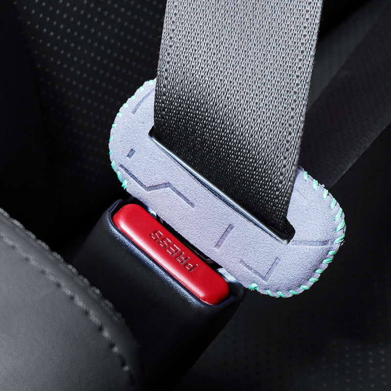Car Seat Belt Buckle Protective Cover Leather Suede Seat Belt Fastener Cover Anti-Collision Anti-Scratch