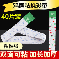Double-sided sticky flies long strips fly ribbons hanging paper flies mosquitoes fly insects paper for household kitchen farms