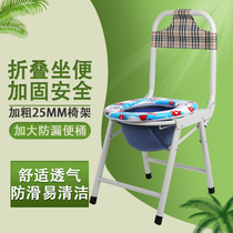  Toilet chair for the elderly foldable pregnant women household stool chair disabled toilet mobile toilet stool for the elderly