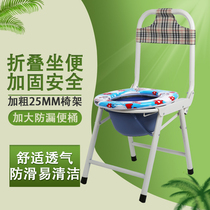 Toilet chair for the elderly foldable pregnant women household toilet chair disabled toilet mobile toilet stool for the elderly reinforcement