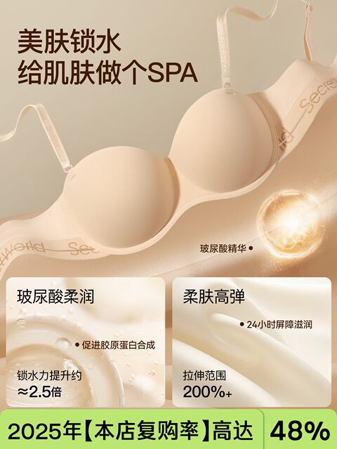 SecretWorld Underwear Women's Small Breast Gathering Round Cup Tube Top Reducing Secondary Breasts Anti-Sagging Sexy Bra