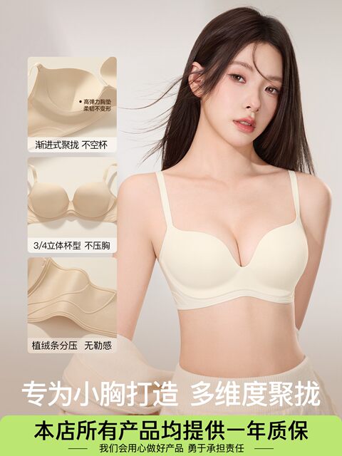 Secret World Intimates for Women with Small Breasts, Push-Up, Anti-Sagging, Comfortable, Seamless, Invisible Bra