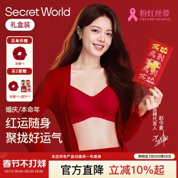 [Same Style as Zhao Jinmai] Red Lingerie and Underwear Set for Women with Small Busts, Push-Up, Bridal Wedding, Zodiac Year Gift Box Set