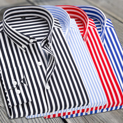 Summer youth striped long-sleeved shirts, thin tops, simple and casual student style, fresh and light shirt trend