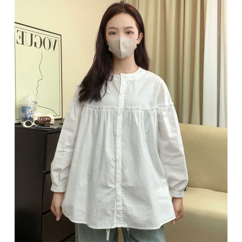 Maternity Wear Autumn New Korean Style Fashionable Versatile Shirt Loose Slimming Sweet Age-Reducing Casual Top Shirt Trendy