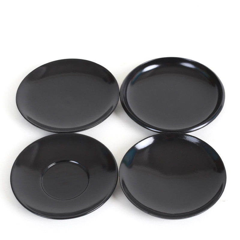 Lacquer plate solid wood black wooden plate creative wooden plate dried fruit plate wooden bone plate wooden coaster