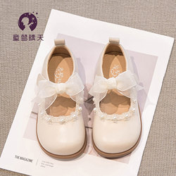 Girl princess shoes white 2024 spring and autumn new children's small leather shoes girl shoes soft bottom female treasure single shoes summer season