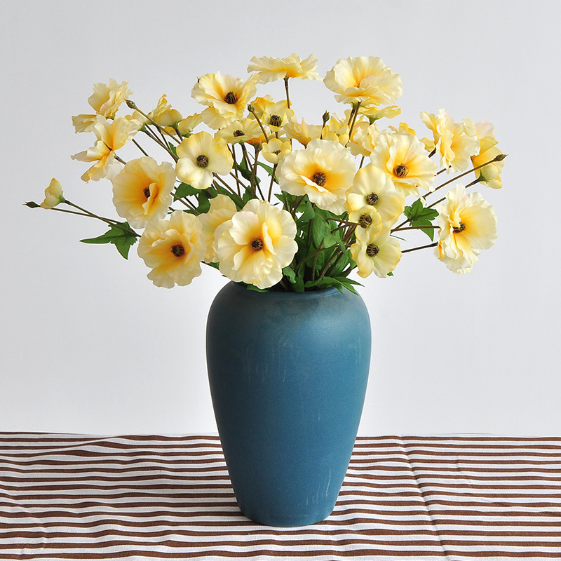 Upscale Decorative Flowers Butterfly Ocean Peony Emulation Flowers 3 heads Ocean Flower Silk Flowers Home Living Room Soft Dress Wedding-Taobao