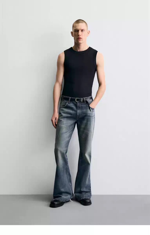 Za2026 Summer New Arrival Men's Clothing Multi-Color American-Style Cotton Mid-Waist Flared Jeans 0840488