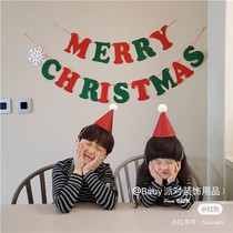 Merry Christmas letter pull flag non-woven felt creative Christmas gift new year festival decoration