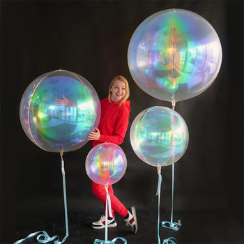 60-inch rainbow colorful transparent 4d round balloon