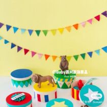 4 m colorful triangle flag decorated flowers and flowers pulled flowers to wedding classroom stage dress layout