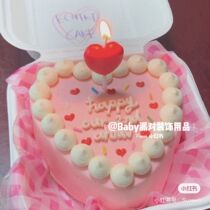 Red love cake candle Dessert decoration Party gift Mini small candle Anniversary souvenir