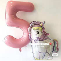  40 inch aluminum foil balloon big digital girl heart pink cartoon aluminum film balloon set wedding party event layout