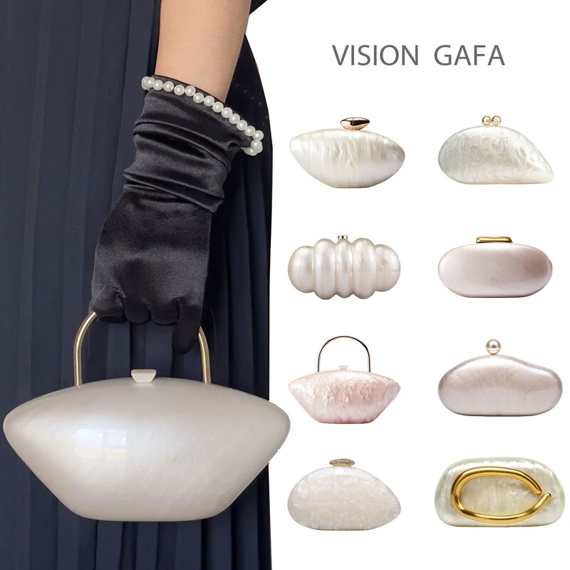 Cross-Border Domestic Sales 2025 Acrylic White Clutch Bag Crossbody Bag Phone Key Lipstick Bag Girls' Gift Party