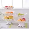 European large creative multi-layer fruit basket with base Living room hollow fruit plate Plastic three-layer snack fruit plate