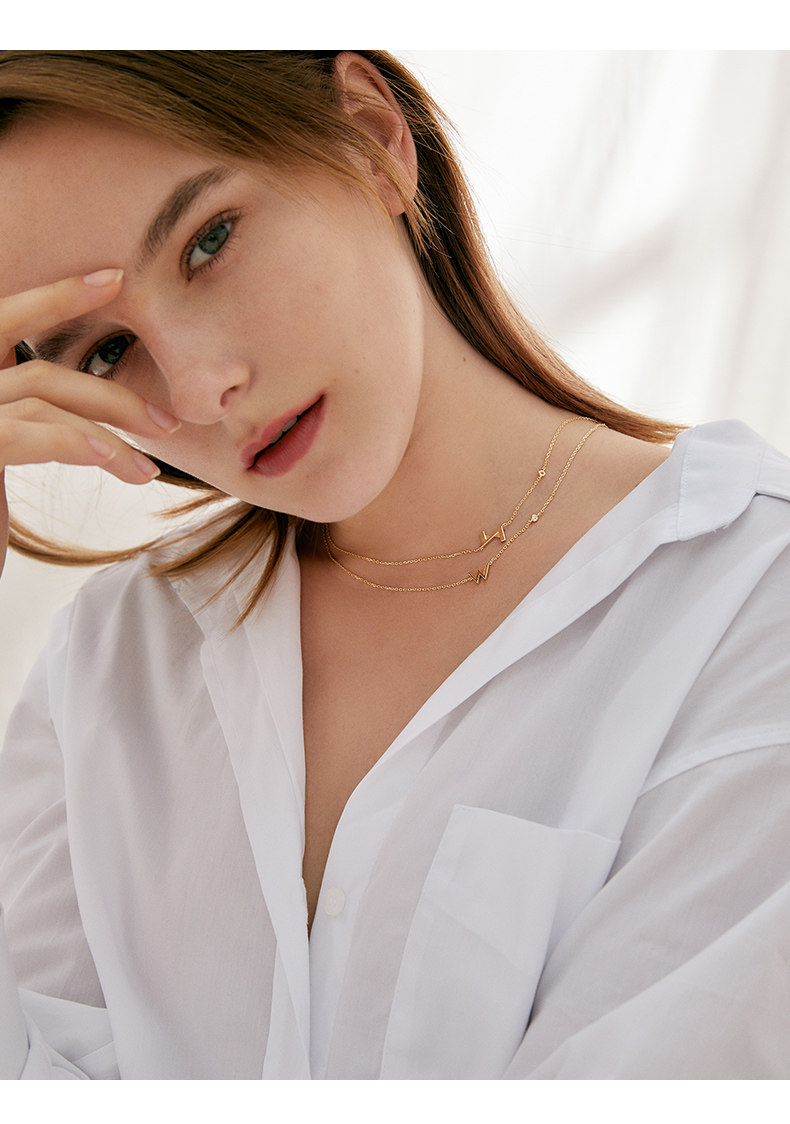 周大生旗下 Design Circles 设界 S925银项链锆石斜戴字母链 双重优惠折后￥119包邮 多款可选