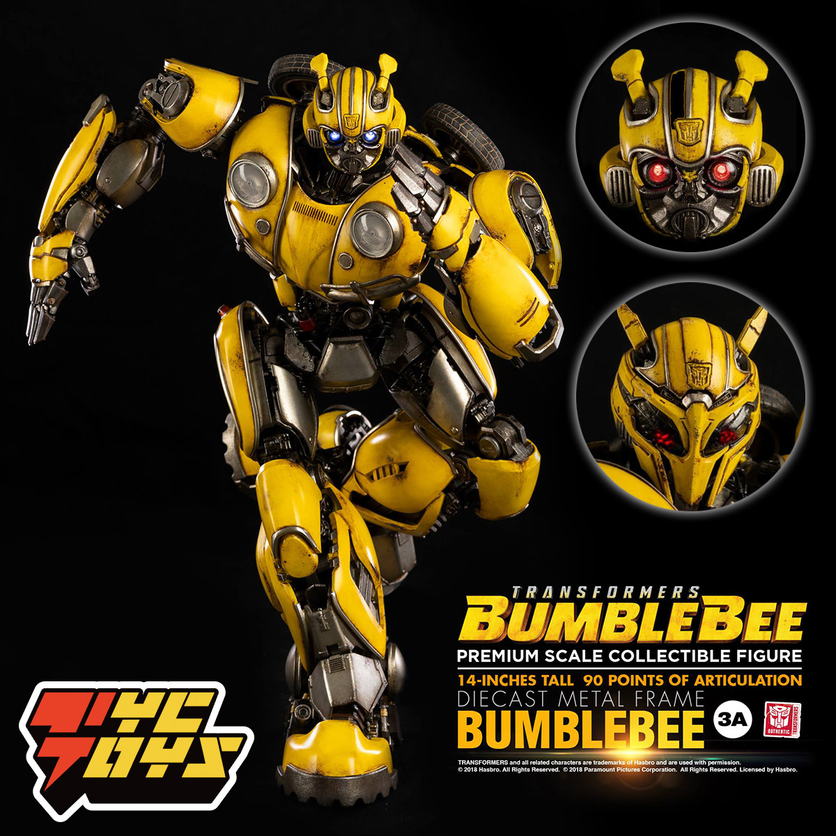(TYCTOYS) Spot 3A TOYS Transformers Bumblebee 35cm large proportion of alloys