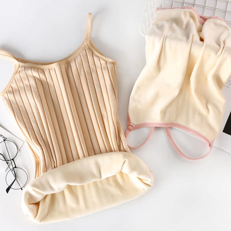 Muyan ấm vest quần áo womens bông lót dày nhung chặt chẽ mùa thu sinh cơ thể vào mùa đông mặc đáy sling.